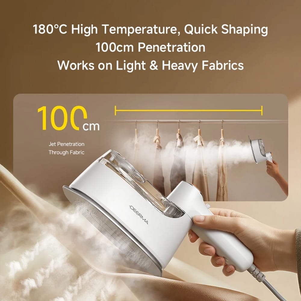 Μίνι Ατμοσιδερωτής Χειρός 1200W - 25000Pa, 180°C, Φορητός - Deerma GT01 - Λευκό - Image 3
