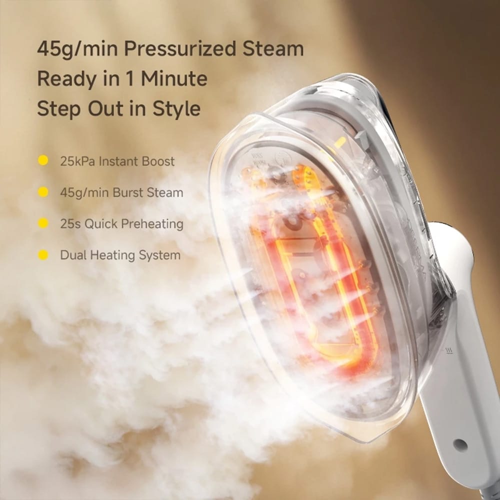 Μίνι Ατμοσιδερωτής Χειρός 1200W - 25000Pa, 180°C, Φορητός - Deerma GT01 - Λευκό - Image 6