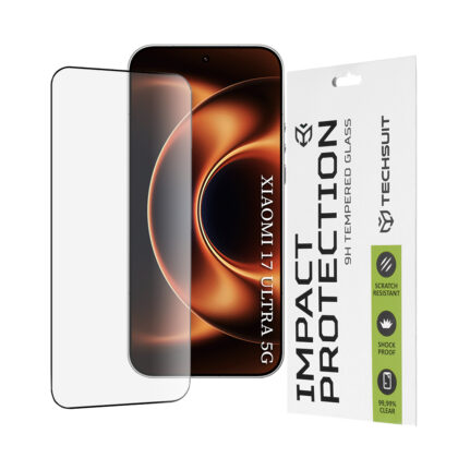Techsuit - 111D Πλήρης Κάλυψη / Πλήρες Γυαλί με Κόλλα - Xiaomi 17 Ultra - Μαύρο