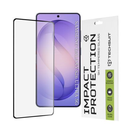 Techsuit - 111D Πλήρης Κάλυψη / Πλήρες Γυαλί με Κόλλα - Samsung Galaxy S26 Ultra - Μαύρο