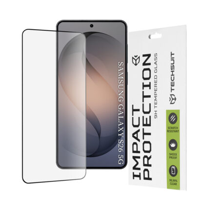 Techsuit - 111D Πλήρης Κάλυψη / Πλήρες Γυαλί με Κόλλα - Samsung Galaxy S26 - Μαύρο