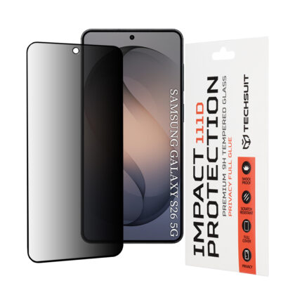Techsuit - 111D Πλήρης Κόλλα Απορρήτου - Samsung Galaxy S26 - Μαύρο