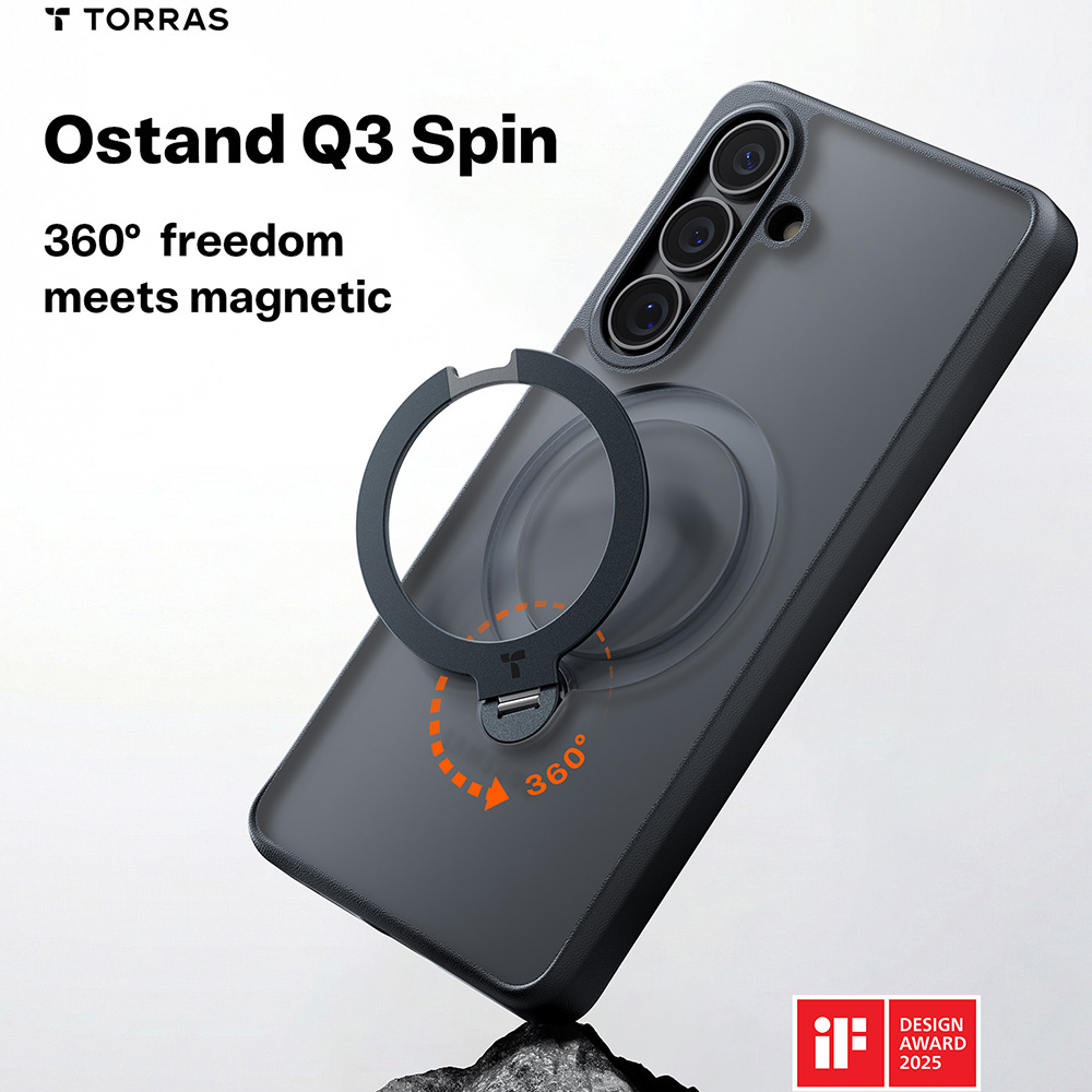Torras - Σειρά Ostand Spin - Samsung Galaxy S26 Plus - Μαύρο - Image 6