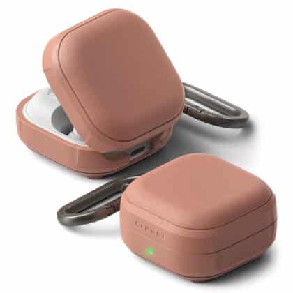 Ringke - Θήκη προστασίας Onyx Magnetic - για Samsung Galaxy Buds 4 Pro, Αντιολισθητική υφή, Οπή καραμπίνερ - Constant Coral