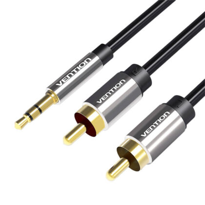 Καλώδιο ήχου 2xRCA σε 3.5mm Vention BCFBD 0.5m (μαύρο)