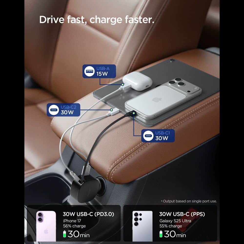 Φορτιστής αυτοκινήτου SPIGEN EV603BT ESSENTAIL ΜΑΥΡΟΣ - Image 3