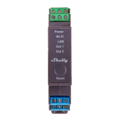 Ρελέ Shelly Pro 2 καναλιών ράγας DIN 2, WiFi/LAN