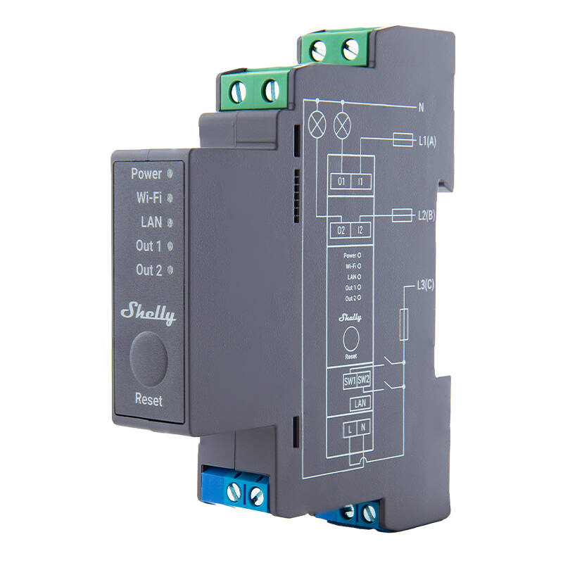 Ρελέ Shelly Pro 2 καναλιών ράγας DIN 2, WiFi/LAN - Image 3