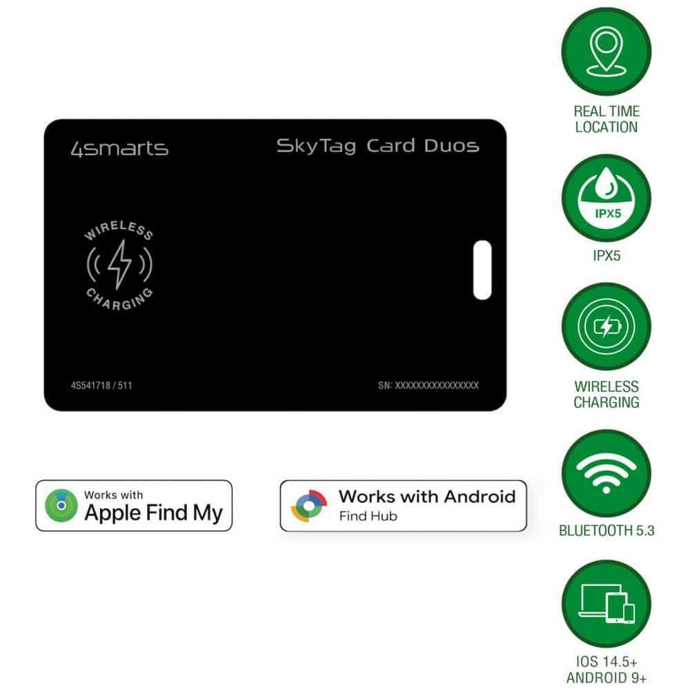 Εντοπιστής φόρτισης 4smarts SkyTag Card Duos ReCharge μαύρος - Image 3