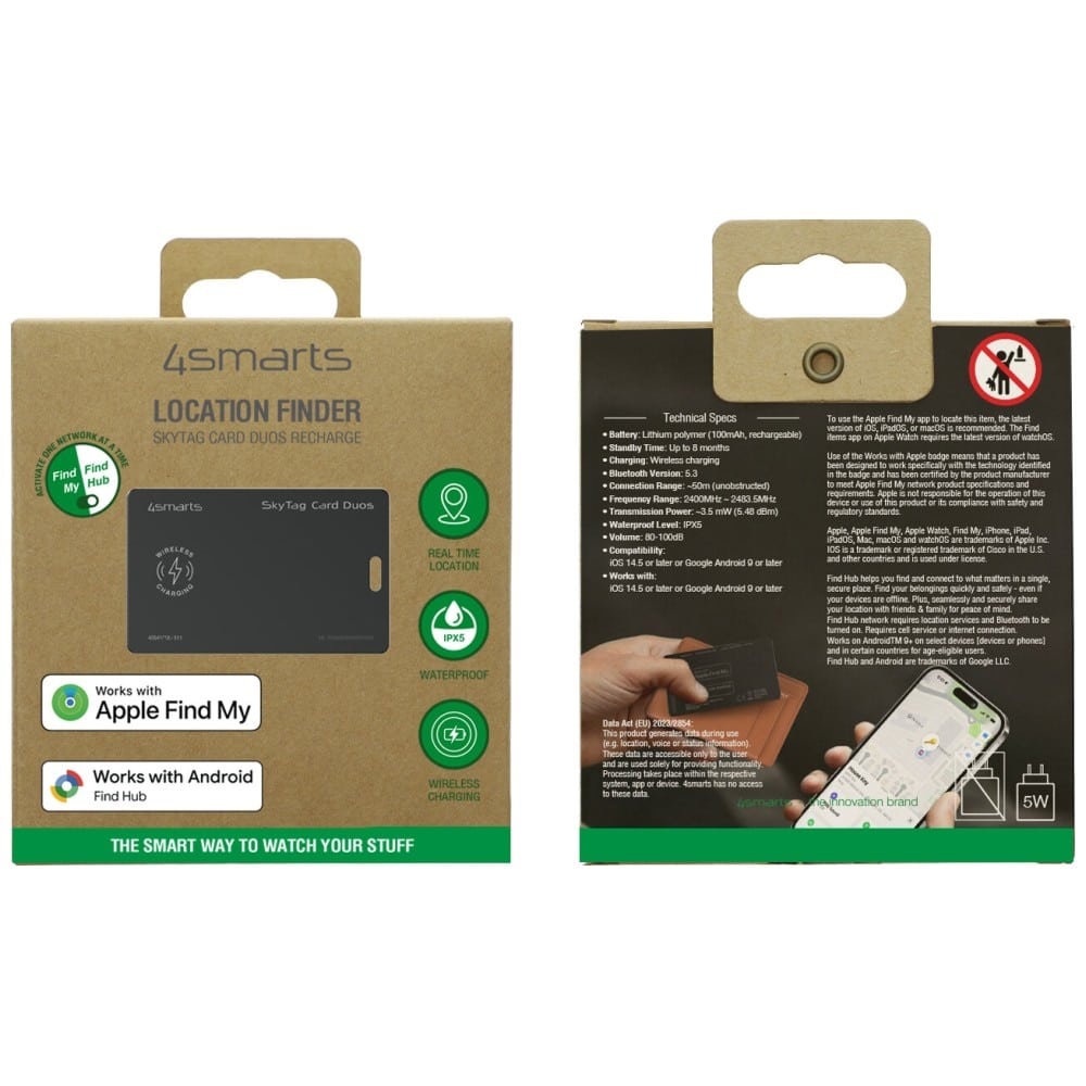 Εντοπιστής φόρτισης 4smarts SkyTag Card Duos ReCharge μαύρος - Image 4