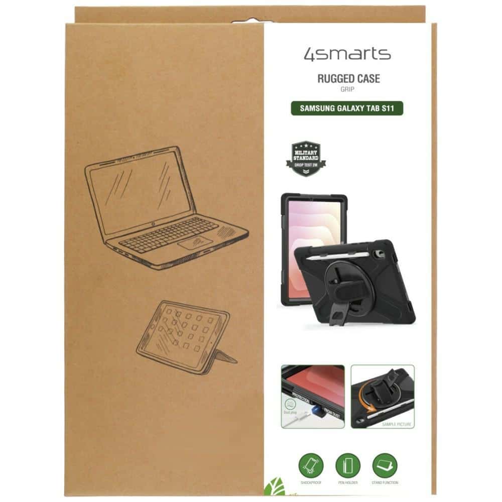 4smarts Rugged Case Grip - θήκη για Samsung Galaxy Tab S11 - Μαύρο - Image 8