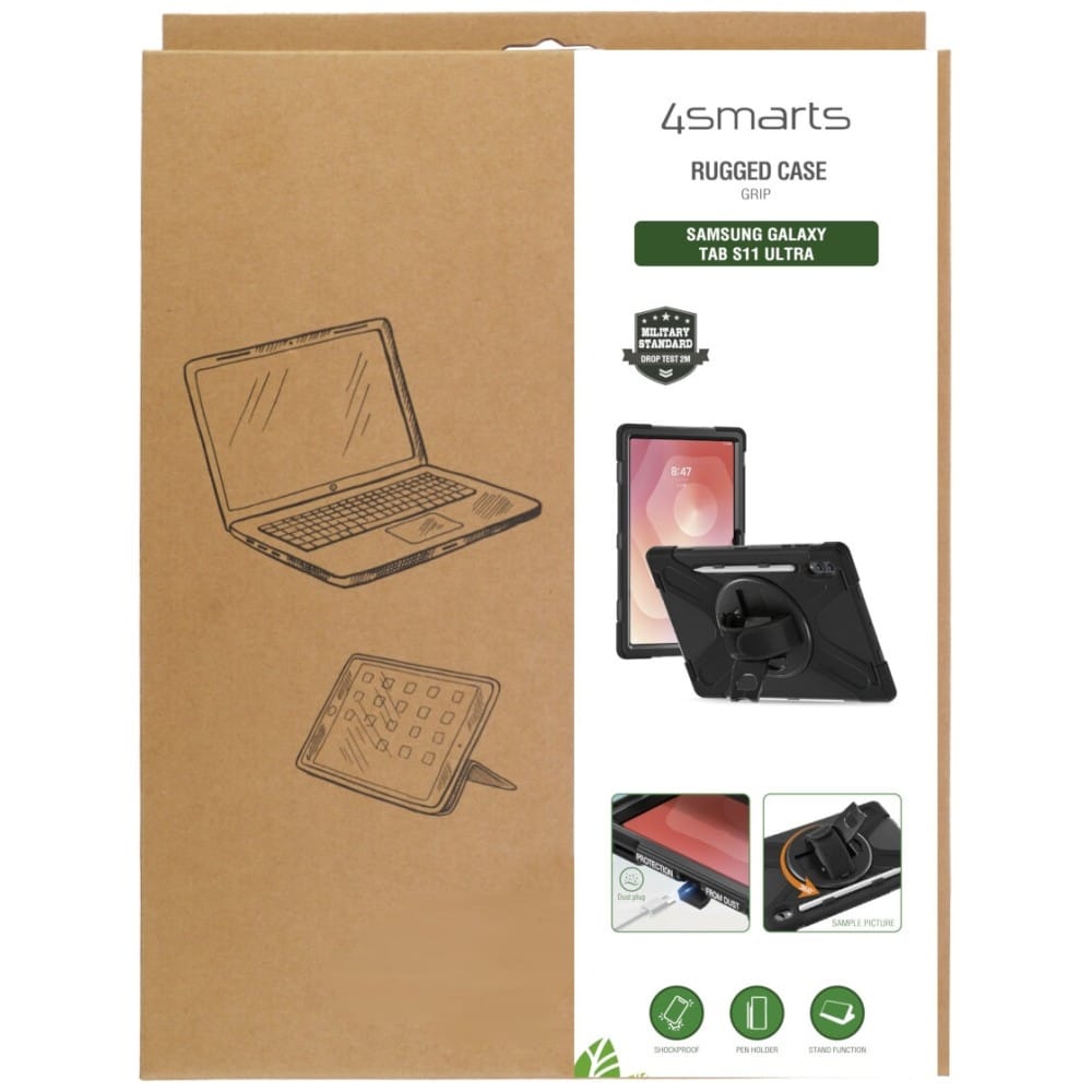 4smarts Rugged Grip - θήκη για Samsung Galaxy Tab S11 Ultra - Μαύρο - Image 7