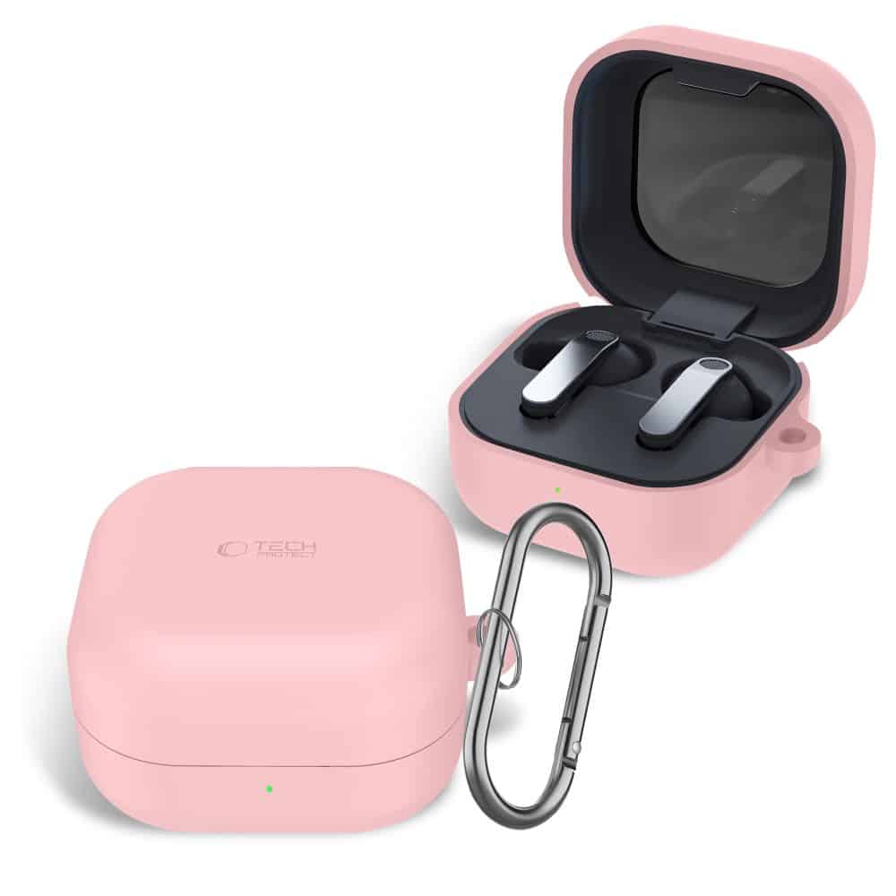 Γάντζος σιλικόνης TECH-PROTECT SAMSUNG GALAXY BUDS 4/4 PRO σε σκούρο ροζ χρώμα - Image 3