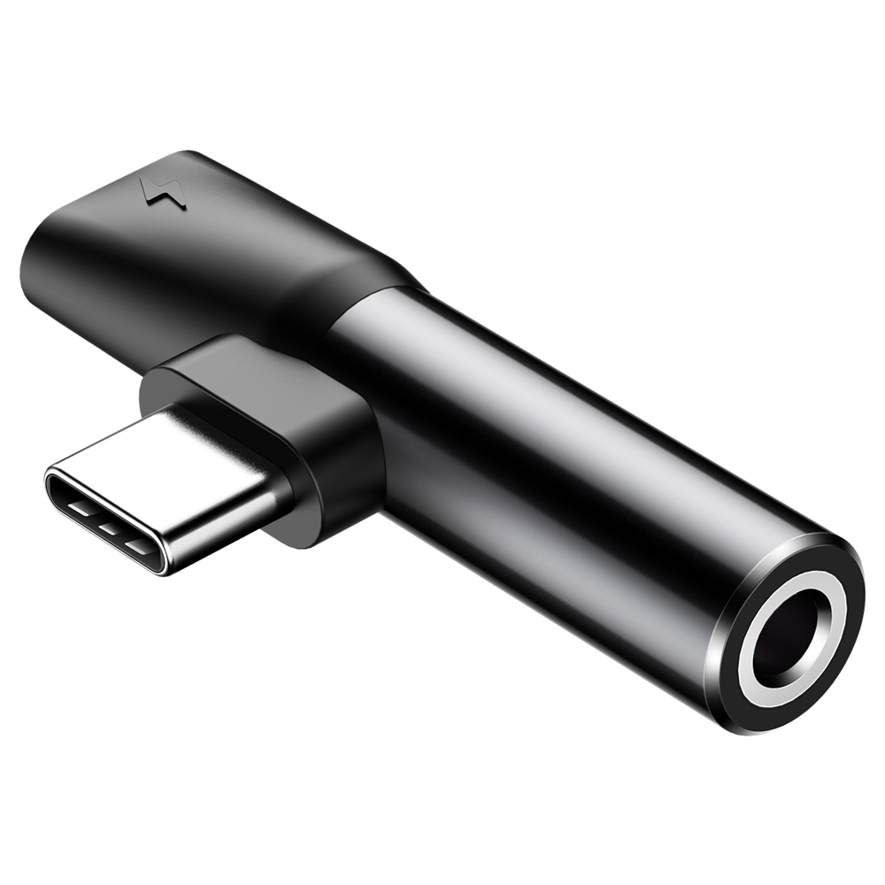 Baseus - Προσαρμογέας ήχου L41 (CATL41-01/A10229300117-Z1) - Τύπου-C σε Τύπου-C, Υποδοχή 3.5 mm - Μαύρο - Image 2