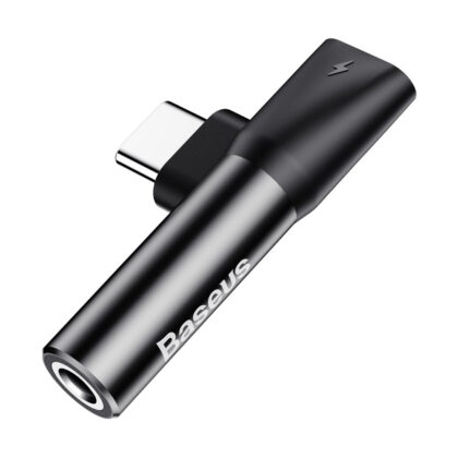 Baseus - Προσαρμογέας ήχου L41 (CATL41-01/A10229300117-Z1) - Τύπου-C σε Τύπου-C, Υποδοχή 3.5 mm - Μαύρο