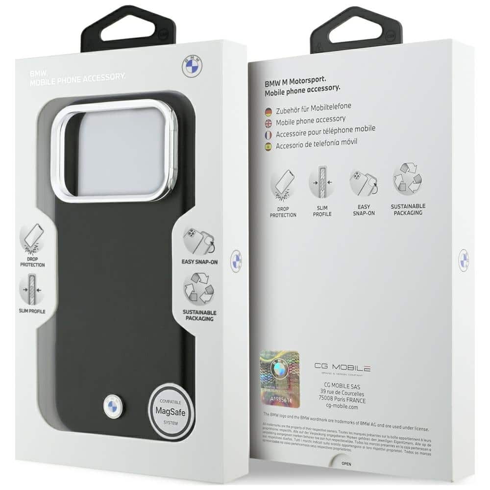 Θήκη MagSafe με μεταλλικό λογότυπο BMW M Sign για iPhone 17 Pro, μαύρη - Image 8