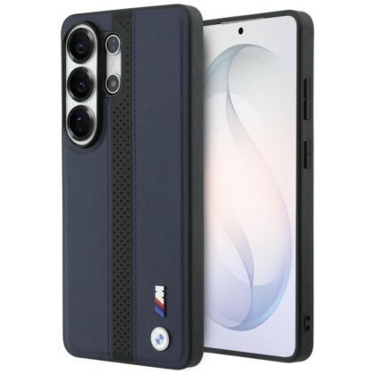 Θήκη BMW με διάτρητη ρίγα και λογότυπο MagSafe για Samsung Galaxy S26 Ultra μπλε σκούρο