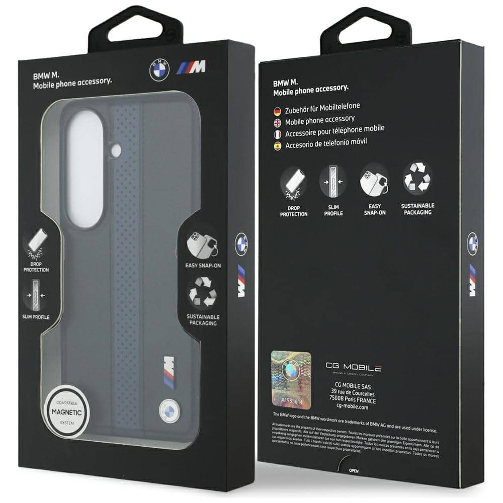 Θήκη BMW με διάτρητη ρίγα και λογότυπο MagSafe για Samsung Galaxy S26 μπλε - Image 8