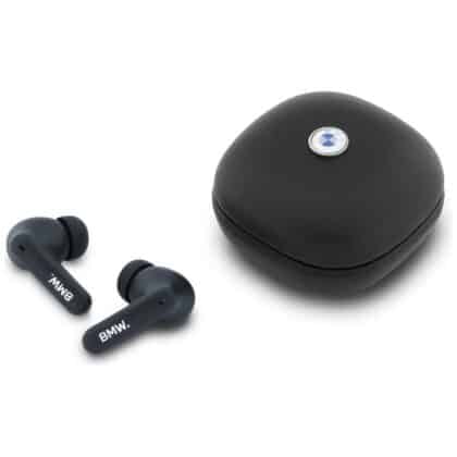 Ακουστικά Bluetooth TWS BMW Δερμάτινα Μεταλλικά Λογότυπα ENC μαύρα
