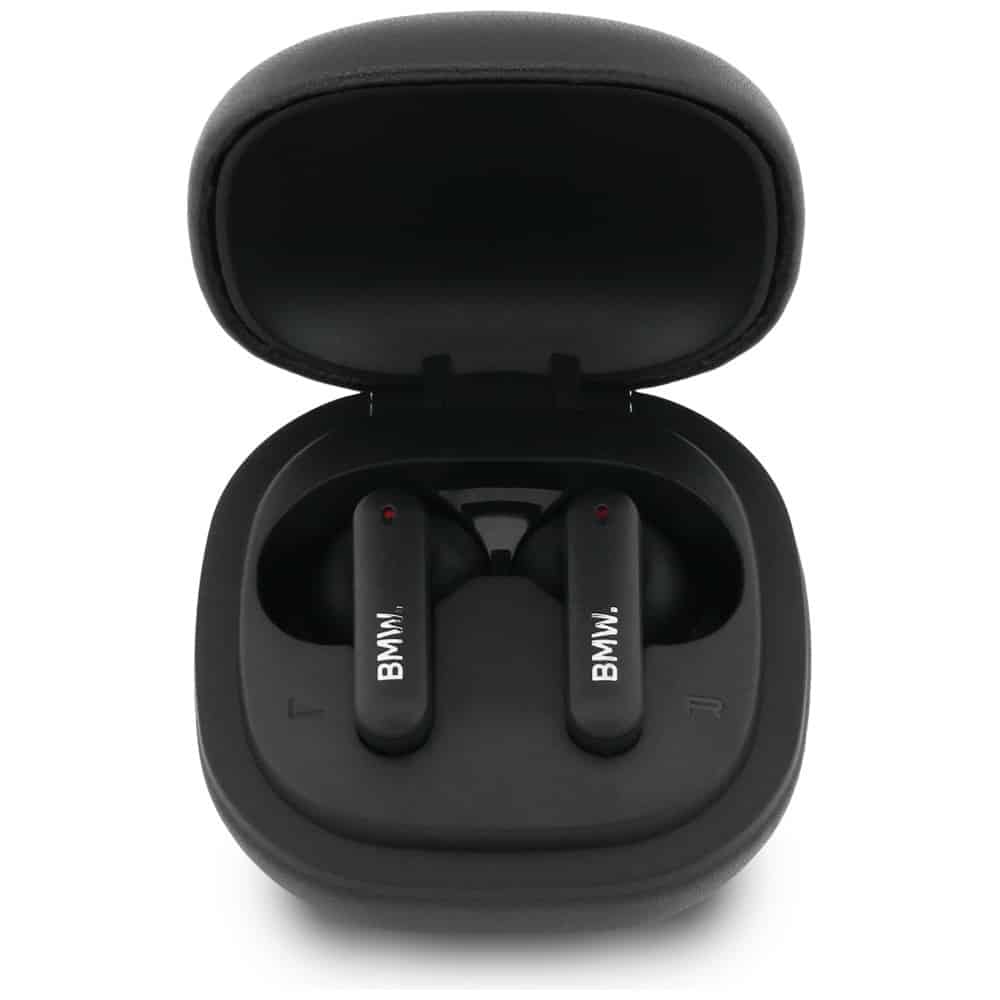 Ακουστικά Bluetooth TWS BMW Δερμάτινα Μεταλλικά Λογότυπα ENC μαύρα - Image 3