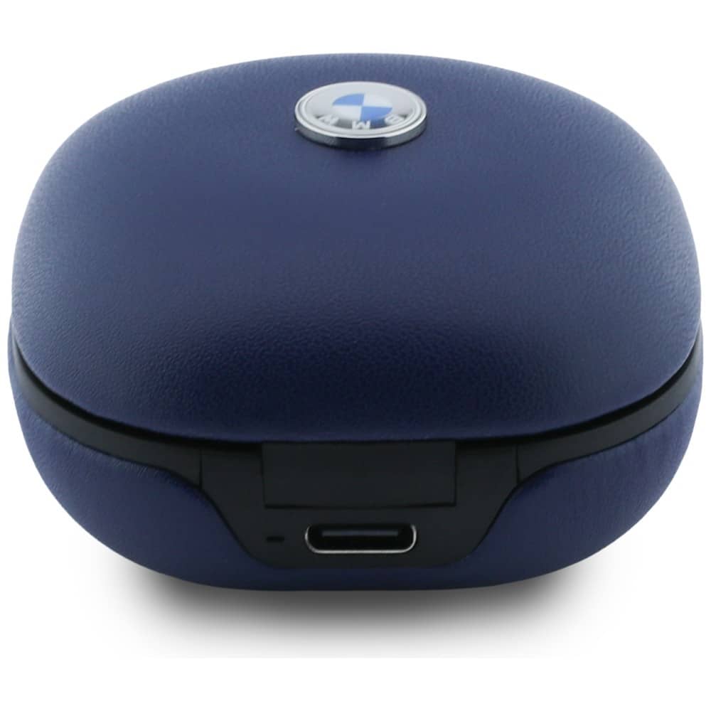 Ακουστικά Bluetooth TWS BMW Δερμάτινα Μεταλλικά Λογότυπα ENC μπλε - Image 4