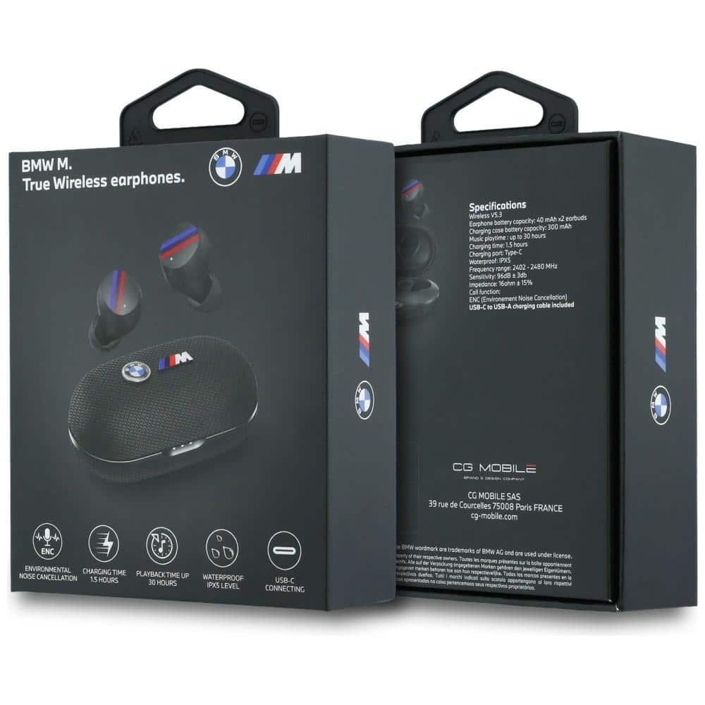 Ακουστικά Bluetooth TWS BMW Μεταλλικό λογότυπο ENC μαύρο - Image 6