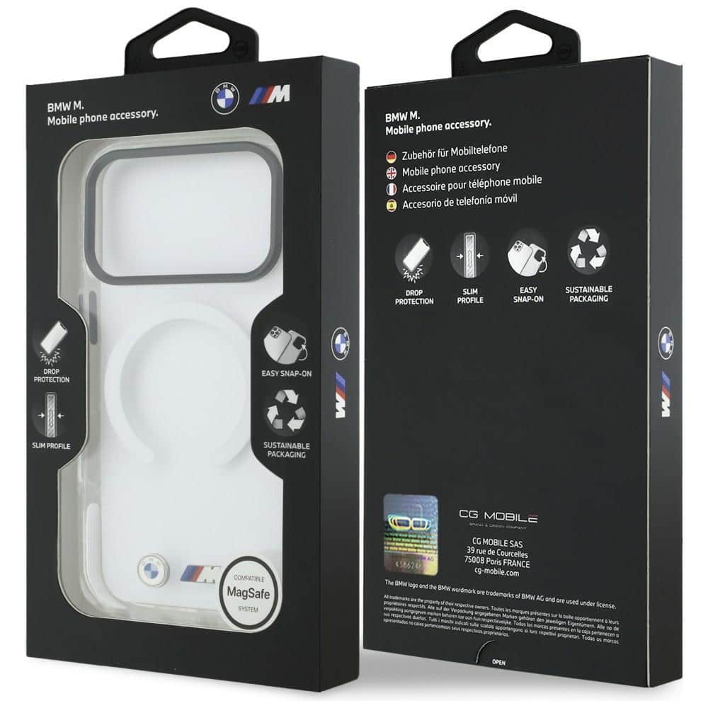 Θήκη BMW M IML Shockproof Metal Logos MagSafe για iPhone 17 Pro διαφανής - Image 8