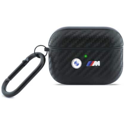 Θήκη BMW Carbon Metal με λογότυπο για AirPods Pro 3, μαύρη