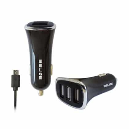 Φορτιστής αυτοκινήτου Beline 3xUSB + microUSB 4A μαύρος