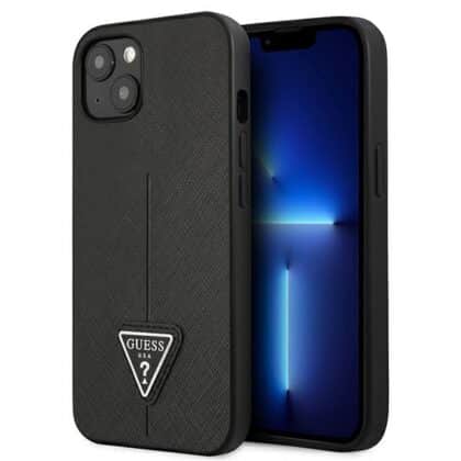 Guess SaffianoTriangle Logo - θήκη για Apple iPhone 14 Plus / 15 - Μαύρο
