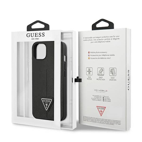 Guess SaffianoTriangle Logo - θήκη για Apple iPhone 14 Plus / 15 - Μαύρο - Image 8
