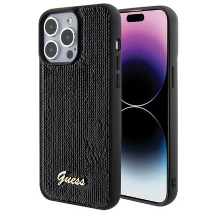 Guess Sequin Script Metal - θήκη για Apple iPhone 15 Pro Max - Μαύρο