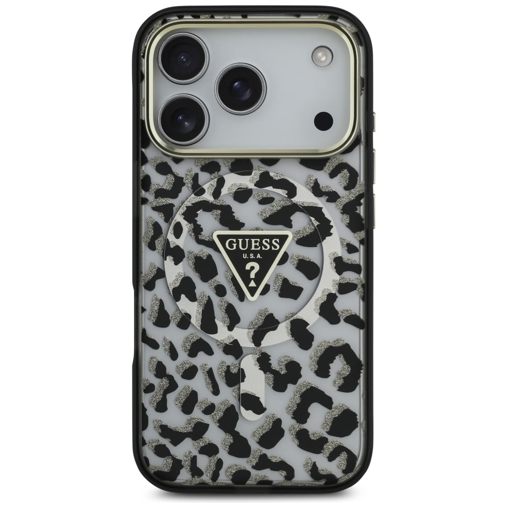 Guess Leopard Glitter MagSafe - θήκη για Apple iPhone 17 Pro Max - Μαύρο - Image 3
