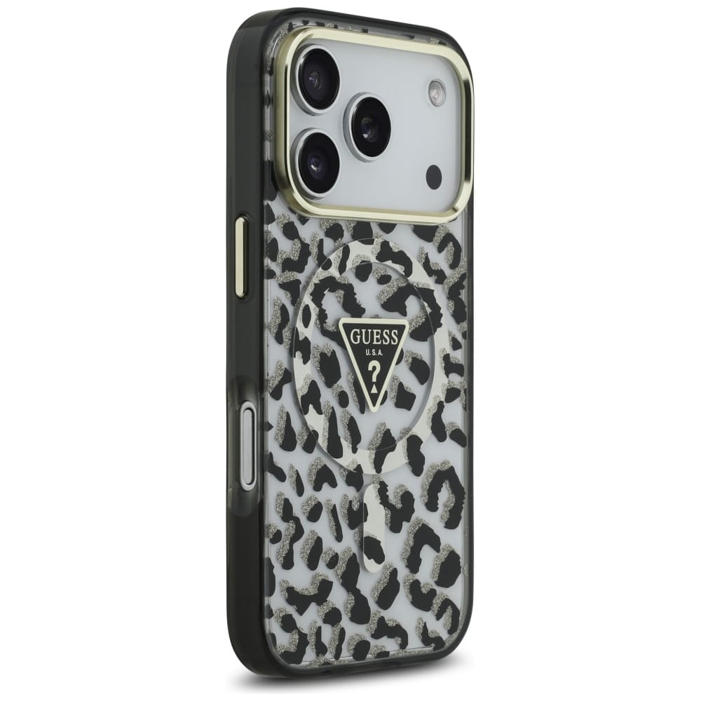 Guess Leopard Glitter MagSafe - θήκη για Apple iPhone 17 Pro Max - Μαύρο - Image 4