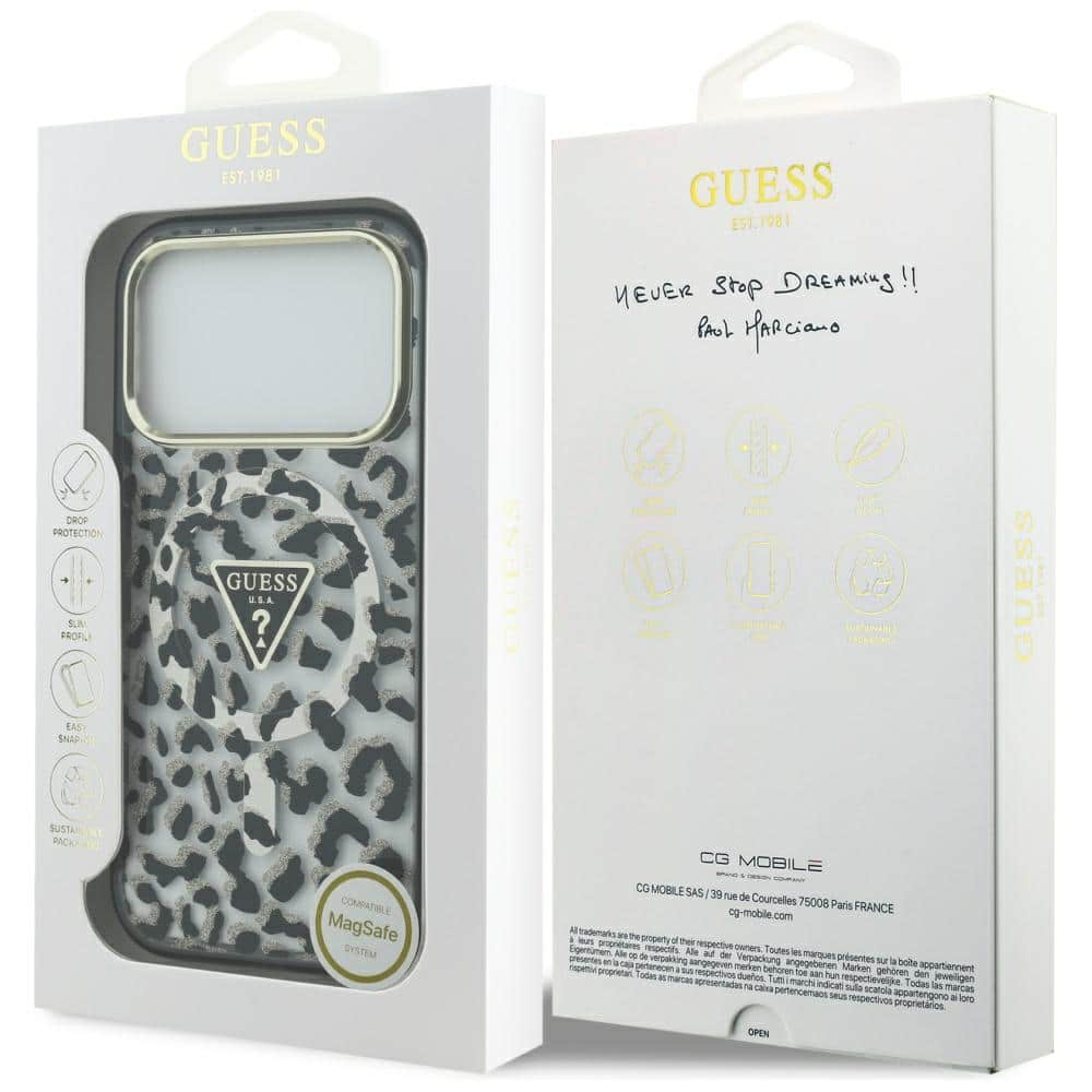 Guess Leopard Glitter MagSafe - θήκη για Apple iPhone 17 Pro Max - Μαύρο - Image 8