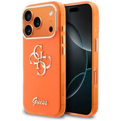 Guess IML 4G Script Metal - θήκη για Apple iPhone 17 Pro - Πορτοκαλί