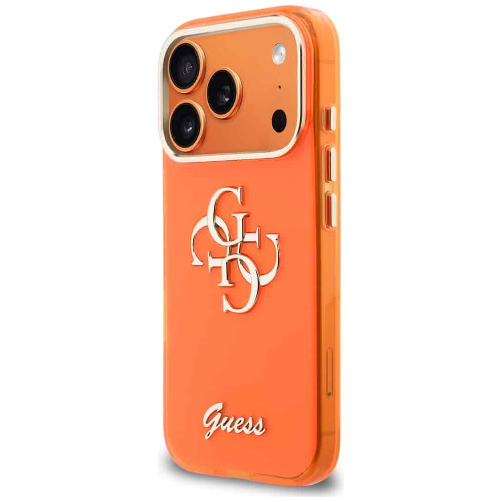 Θήκη Guess IML 4G Script Metal για iPhone 17 Pro Max Orange - Image 2