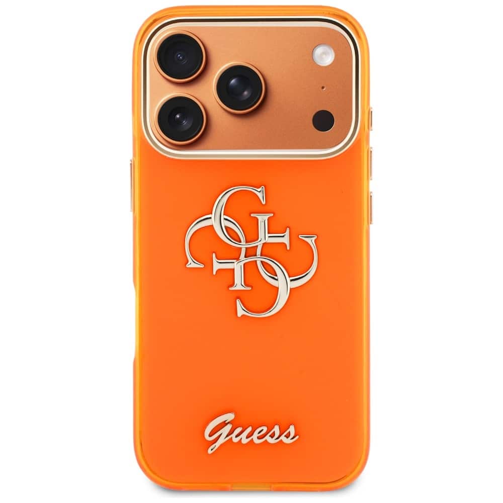 Θήκη Guess IML 4G Script Metal για iPhone 17 Pro Max Orange - Image 3