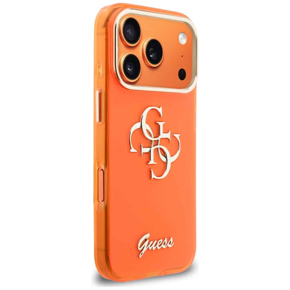 Θήκη Guess IML 4G Script Metal για iPhone 17 Pro Max Orange - Image 4