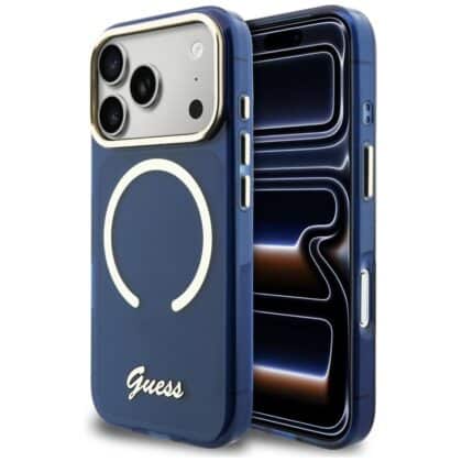 Guess IML Script Metal - θήκη για Apple iPhone 17 Pro - Μπλε