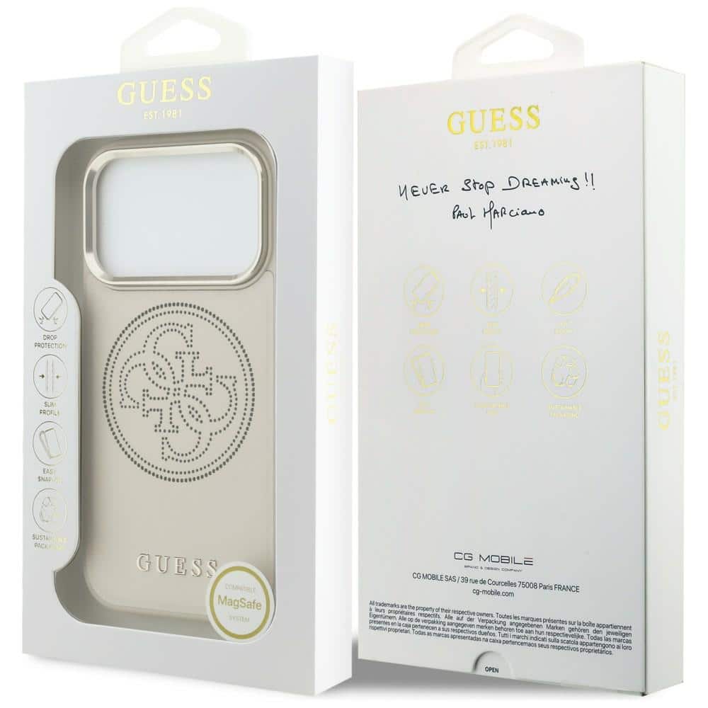 Θήκη Guess 4G MagSafe με διάτρητη σχεδίαση για iPhone 17 Pro Max, μπεζ - Image 8