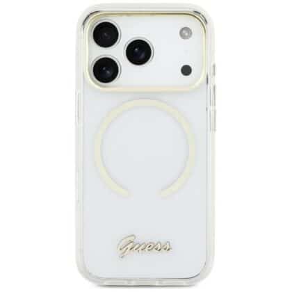 Guess IML Script Metal MagSafe - θήκη για Apple iPhone 17 - Διάφανο