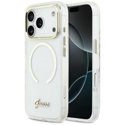Guess IML Script Metal - θήκη για Apple iPhone 17 Pro - Διάφανο