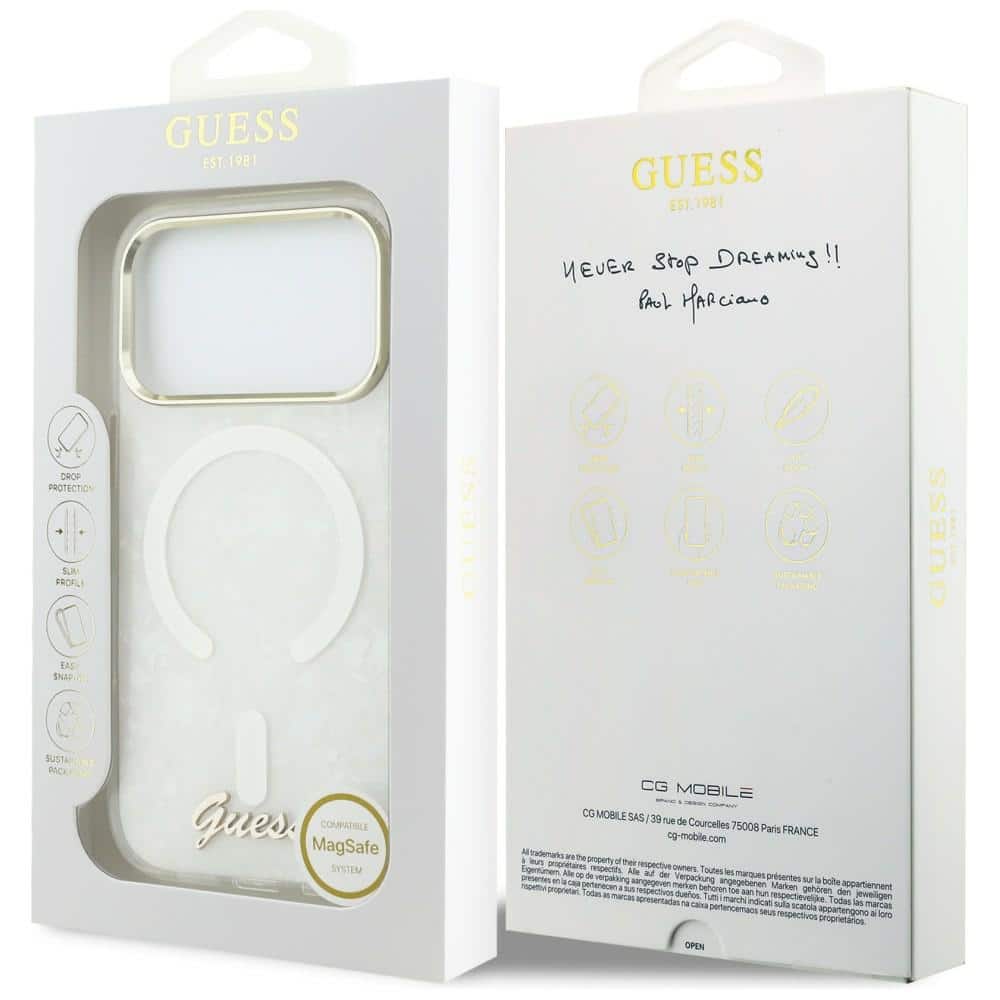 Guess IML Shell Script Metal - θήκη για Apple iPhone 17 Pro Max - Λευκό - Image 8