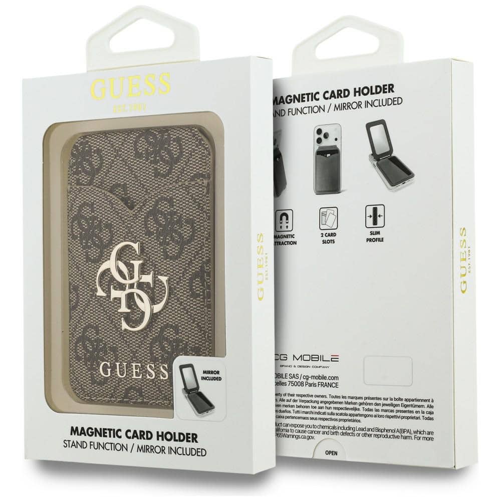 Πορτοφόλι Guess 4G Stand & Mirror Magsafe με καθρέφτη, καφέ - Image 7
