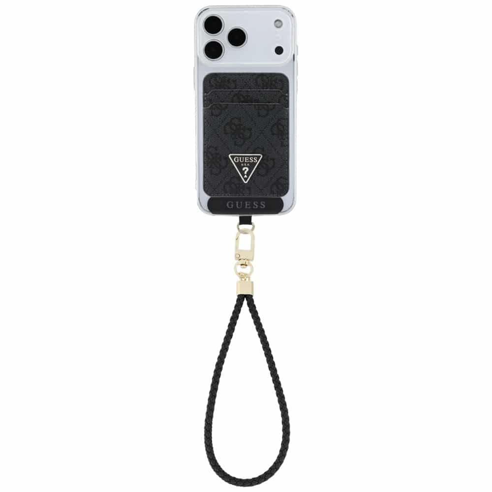 Σετ πορτοφολιού MagSafe τριγωνικό Guess + λουράκι χειρός μαύρο - Image 2