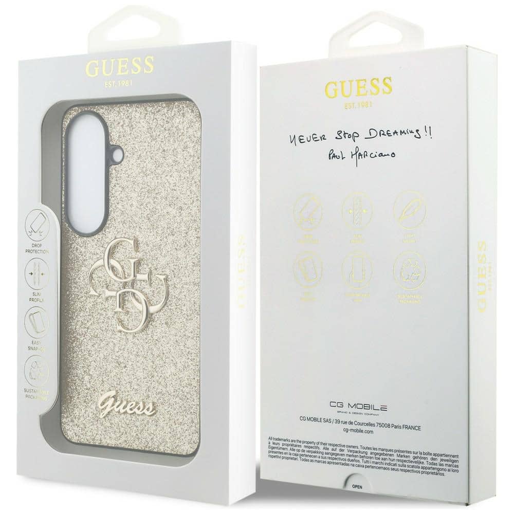 Θήκη Guess Fixed Glitter Big 4G Metal Logo για Samsung Galaxy S26 Χρυσό - Image 8