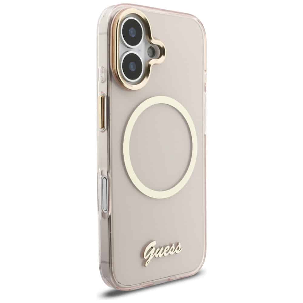 Θήκη Guess IML Script Metal MagSafe για iPhone 17 ροζ - Image 4