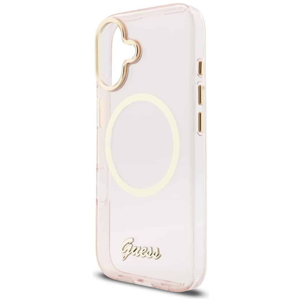 Θήκη Guess IML Script Metal MagSafe για iPhone 17 ροζ - Image 6