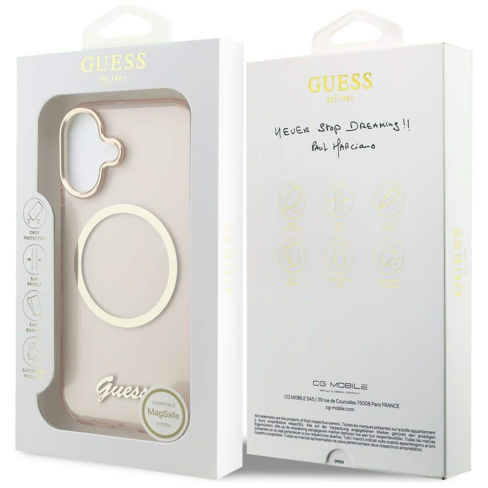 Θήκη Guess IML Script Metal MagSafe για iPhone 17 ροζ - Image 8